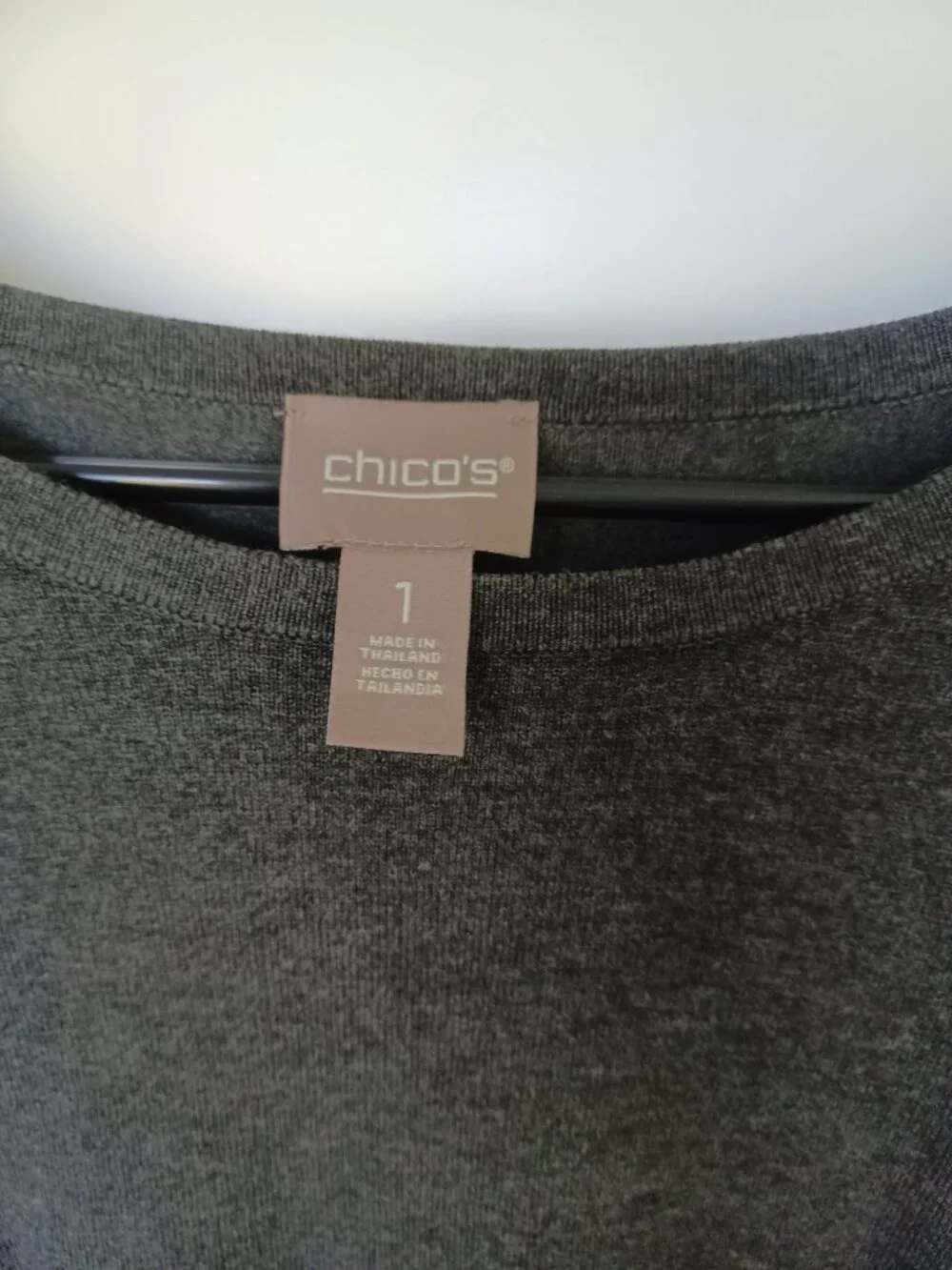 Chico's Dark Heather Gray Blouson Lantern-Sleeve Pullover Sweater